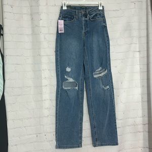 🌼WILD FABLE WOMEN's HIGH RISE DISTRESSED STRAIGHT‎ JEANS SIZE 00